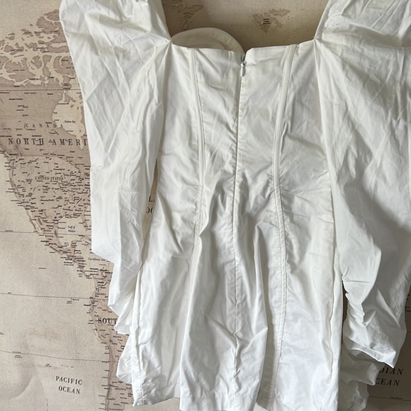 RARE HOUSE OF CB 'Liberte' White Mutton Sleeve Button Dress NWOT - Picture 12 of 13